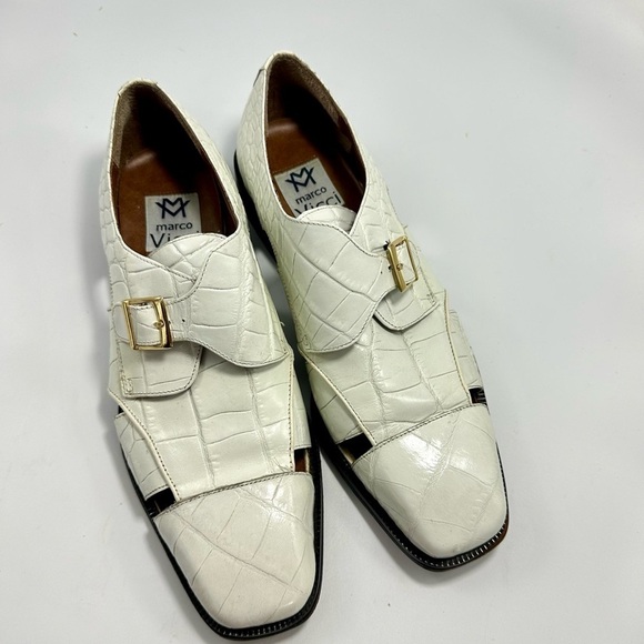 Marco Vicci white croc embossed city sandal loafers size 10.5 main image 9